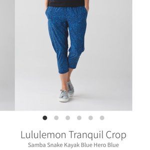 IN SEARCH OF Lululemon Tranquil Crop Samba Snake Kayak Blue Hero Blue Size 10